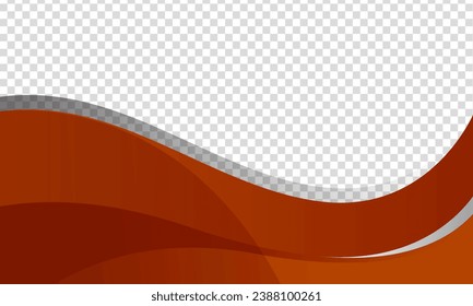 Red wave background isolated on transparent. vector