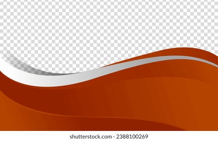 Red wave background isolated on transparent. vector