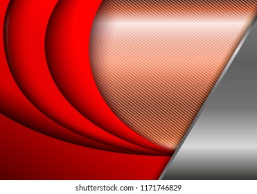 The red wave background with lines and metallic element