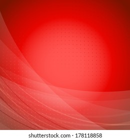 Red wave bright background template. Vector illustration