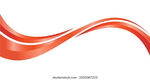 Red wave curve, red wave background. wave corner shape for stripes ribbon graphic, red line ribbon graphic, striped red.