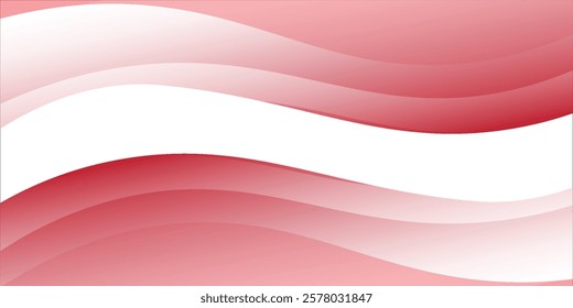 Red wave curve, red wave corner shape for element, stripes ribbon red graphic, vector