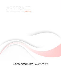 Red wave curve line vector background with white space for text and message design