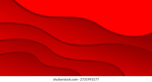 Rote Welle eleganter moderner Hintergrund für Unternehmenskonzept, Vorlage, Poster, Broschüre, Website, Flyer Design. Vektorgrafik	