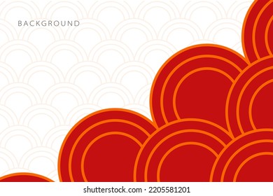 Red Wave Flower Abstract Background Chinese Professional Wallpaper Style Modern