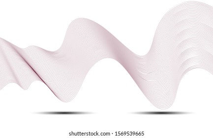 red wave form blend with white background