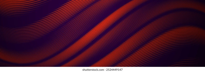 Fondo de Vector abstracto de puntos de semitono de onda roja