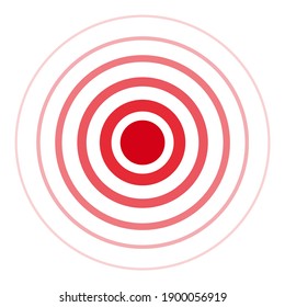 red wave icon on white background