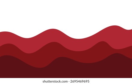 Red Wave Layers – Abstract Horizontal Gradient Hill Background. abstract red wave background