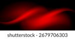 Red Wave Light on Black Background, smooth gradient effect. Futuristic technology concept