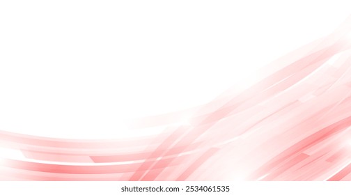 Plano de Fundo do Padrão de Linha de Onda Vermelha. Banner da tecnologia. Ilustração de vetor. Papel de Parede de Negócios Abstrato