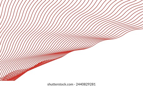 Red wave line stripes background vector image for backdrop or fabric style