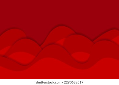 Red Wave Lines Pattern Abstract Background. Modern Banner. Wallpaper. Frame. Vector Illustration
