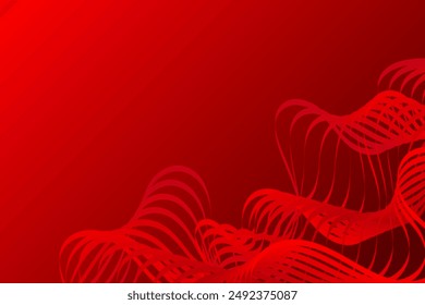 Red Wave Lines Pattern Abstract Background. Modern Banner. Wallpaper. Vector Illustration