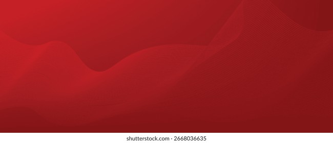 Red Wave Lines Pattern Background. Technology Banner. Vector Illustration. Abstract Business Wallpaper