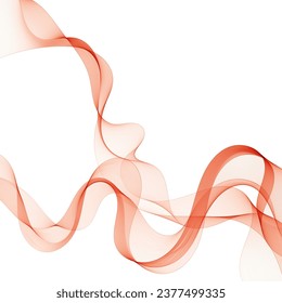 Red wave. Modern design element. Abstract vector illustration