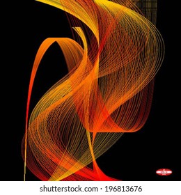 red wave on black background vector