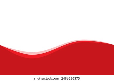 Red Wave on White Background