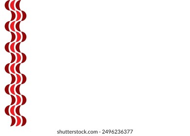 Red Wave on White Background