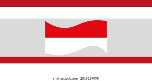 Red Wave on White Background
