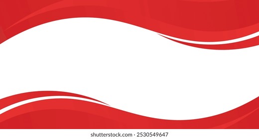 Rote Welle auf weißem Hintergrund Einfache Kurve Hintergrund für Unternehmen mit Platz für Text