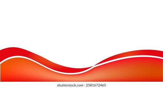 Red Wave on White Background Simple curve background for business with space for text