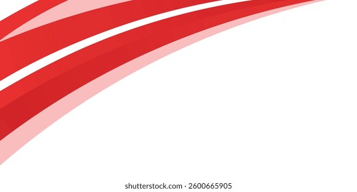 Red Wave on White Background modern white and red Abstract background 