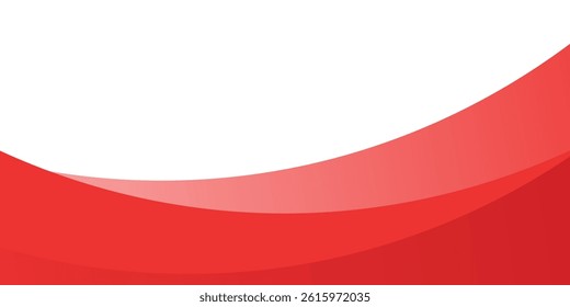 Red Wave on White Background