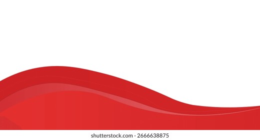 Onda roja sobre fondo blanco Fondo de curva simple para negocios con espacio para texto.