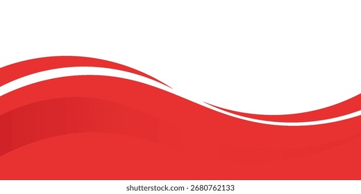 Onda roja sobre fondo blanco Fondo de curva simple para negocios con espacio para texto