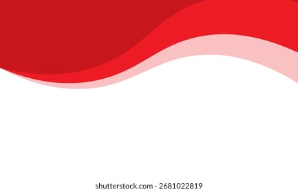Ola roja en el fondo blanco, diseño moderno