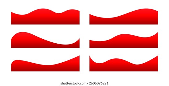 red wave shape, curve footer border, curve lines element graphic, curved shape for banner
