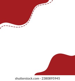 Red wave shape vector frame. Very suitable for use as social media posts, banner design elements, poster design elements, etc