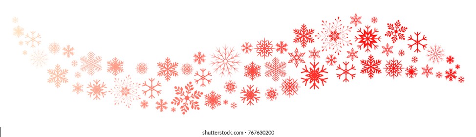 Red wave snowflake background - stock vector