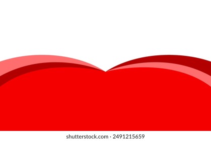 red wave stripe for banner, wave graphic for corner border, wave curve for bottom poster and card