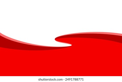 Red Wave Stripe für Banner, Wave Grafik für Eckrand, Wave Kurve für unteres Poster und Karte