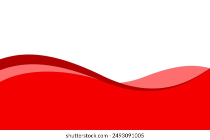 red wave stripe for banner, wave graphic for corner border, wave curve for bottom poster and card