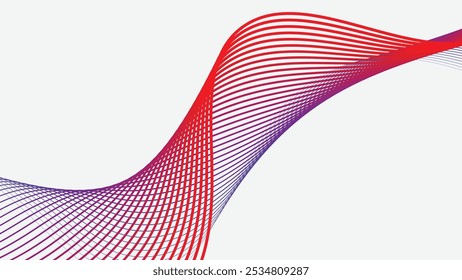 Red wave stripes line abstract background