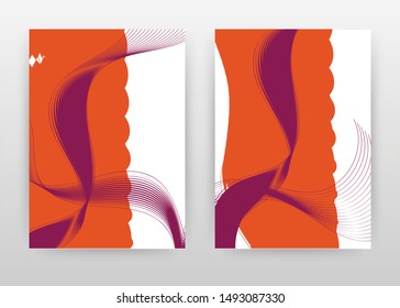 Red waved lines abstract design of annual report, brochure, flyer, poster. Red background vector illustration for flyer, leaflet, poster. Business A4 brochure template.