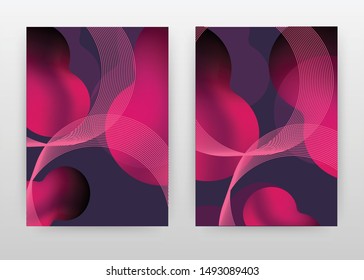 Red waved lines and shapes design of annual report, brochure, flyer, poster. Red waved lines background vector illustration for flyer, leaflet, poster. Business abstract A4 brochure template.