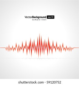 Red waveform vector background