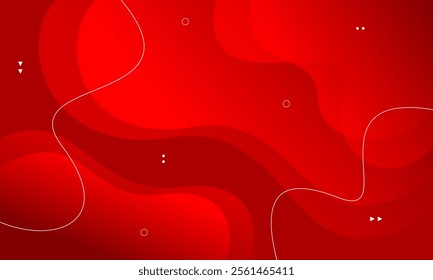 red waves abstract background, gradient color background. templates for poster, card, banner, backdrop, brochure, cover, wallpaper, website. vector design