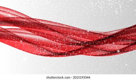 Red waves. Abstract background. Vector Illustration