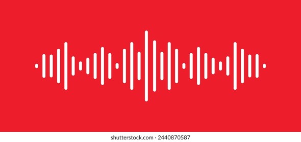 Red Waves of the equalizer isolated on background. EQ Vector Illustration