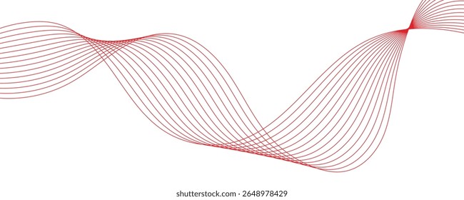 Red Waves Flowing Across a White Backdrop