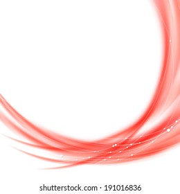 Red waves lines vivid background. Vector illustration