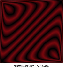 Red waves on a black background. A design element with moire effect for business and advertising. The curved lines on a black background