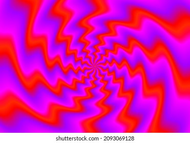 Red waves. Spin illusion. Optical illusion of movement.