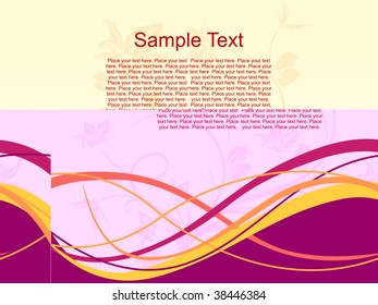 red waves, stripes flower background with place for text
