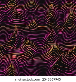 Red and waves Swirl Lines. Seamless pattern.
